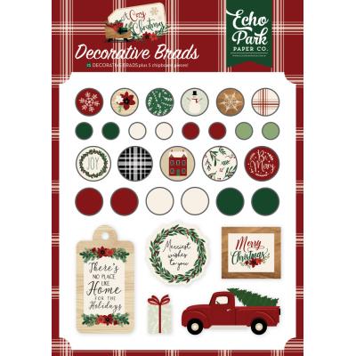 Echo Park A Cozy Christmas Embellishments - Decorative Brads